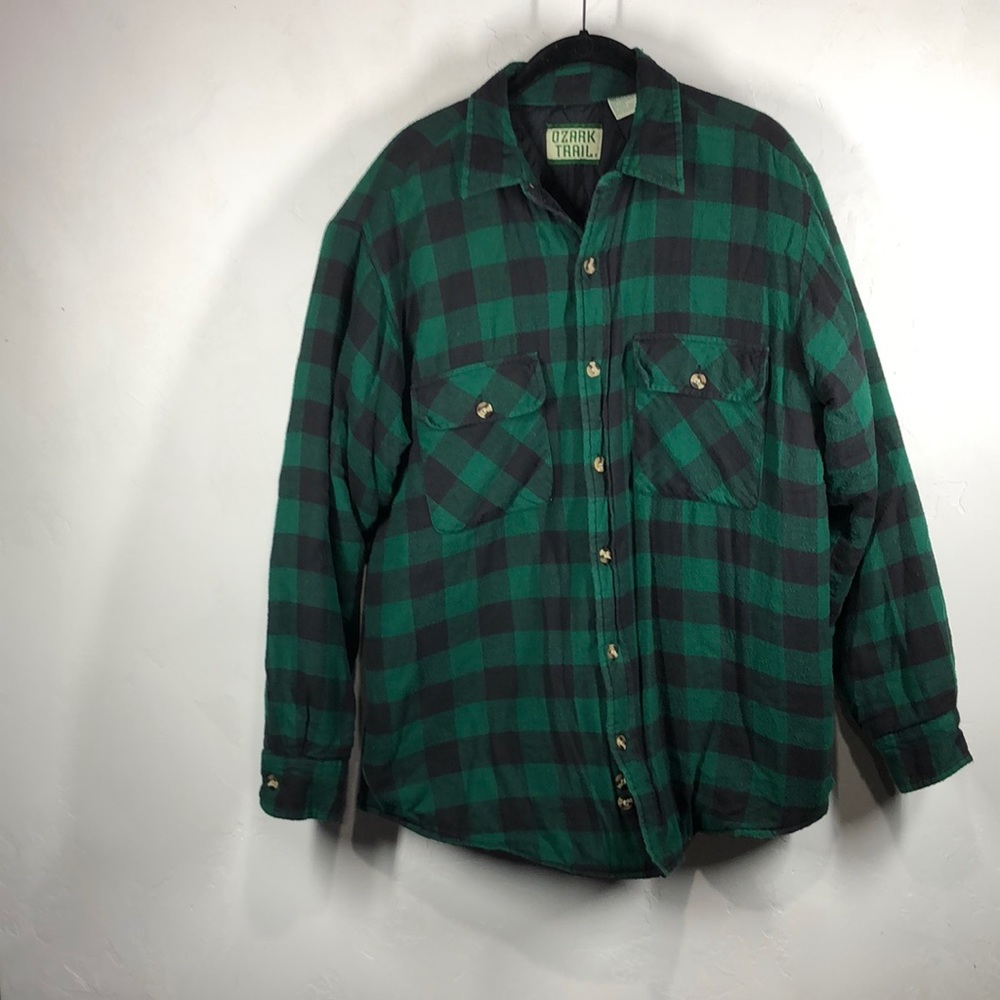 Ozark Trail green plaid quilted jacket size medium